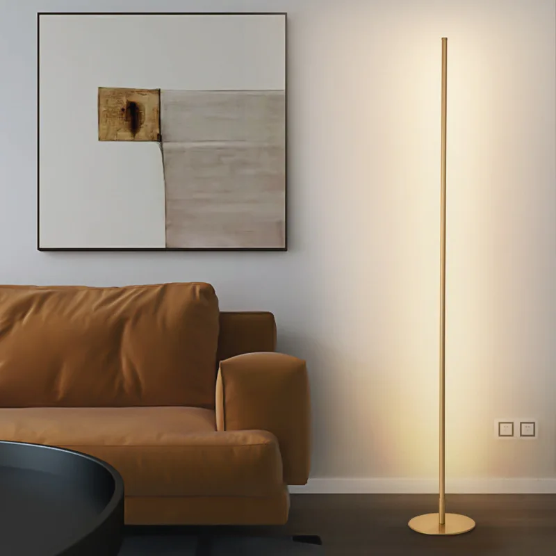 Imagem -02 - Modern Minimalista Led Standing Floor Lamp Nordic Gold Lâmpadas para Sala de Estar Quarto Estudo Lâmpada de Rua Lambader