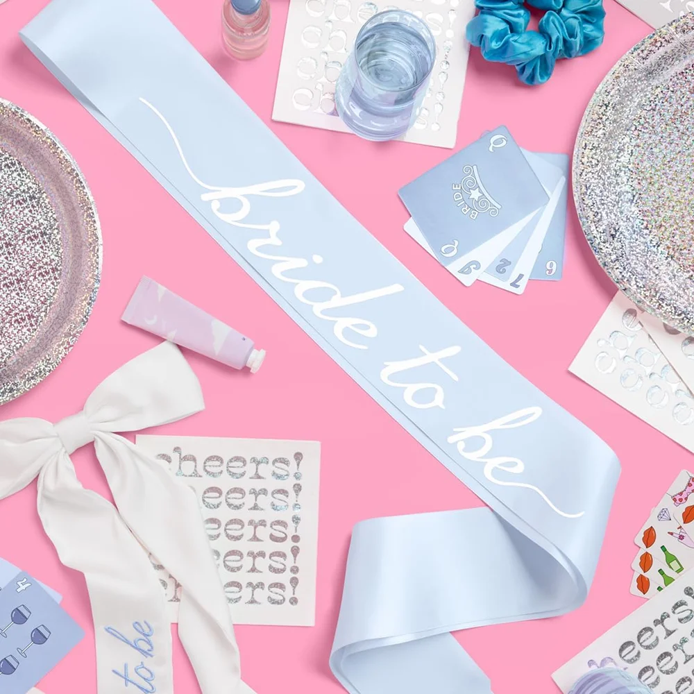 Bride To Be Sash Bachelorette Something Blue Wedding Souvenirs Bridal Shower Accessory Bridesmaid Gift Engagement Party Supplies