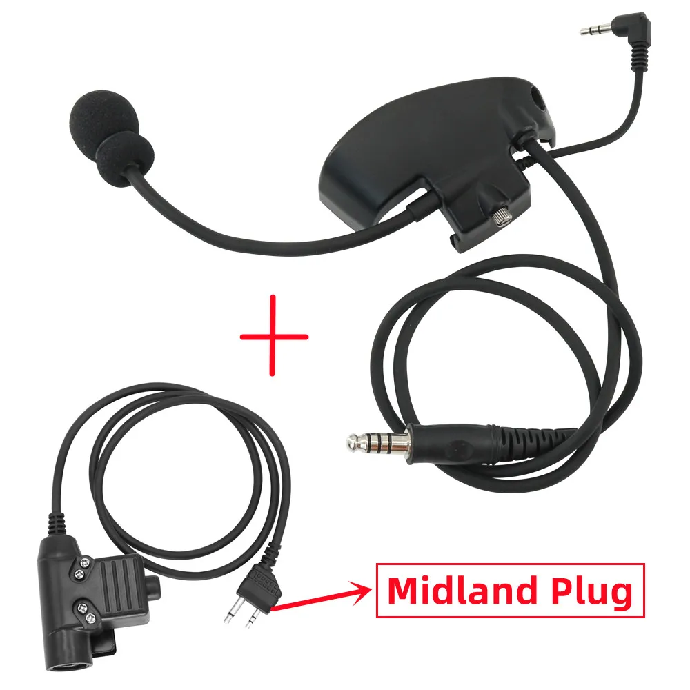 Imagem -04 - Kit de Microfone Tático Headconjunto Pinos para Tiro Esportivo Baofeng Leight Impact U94 Ptt Walkie Talkie