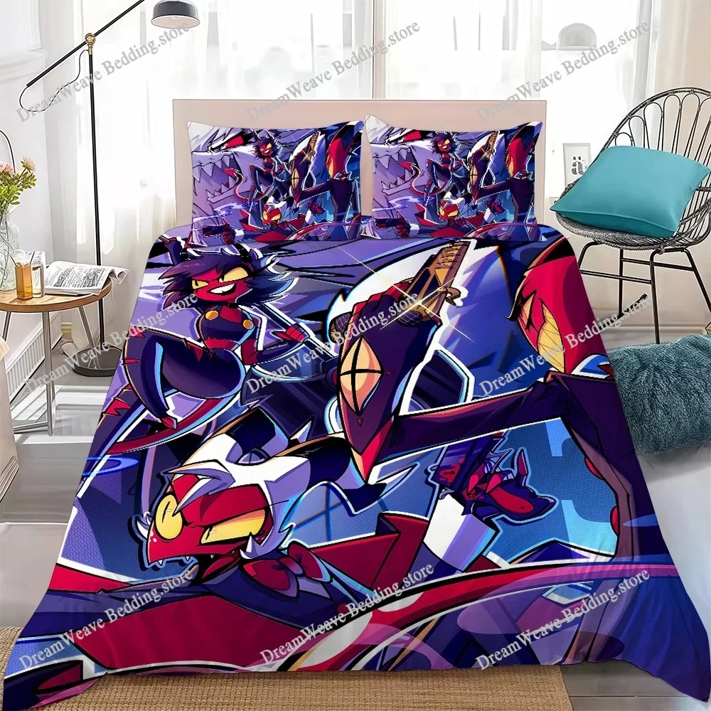 Cartoon H-Helluva Boss Cool Duvet Cover Set Home Style Bedding Soft Laundry Cotton Bed Student Dormitory Gift 5