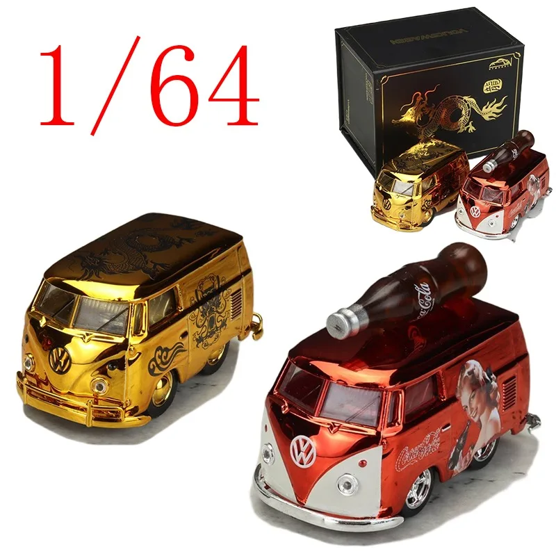 

HM Diecast 1/64 Scale Volkswagen Alloy Model Cars Volkswagen Bus Mini Short Axis Play Vehicles Toys for Boys Gift Original Box