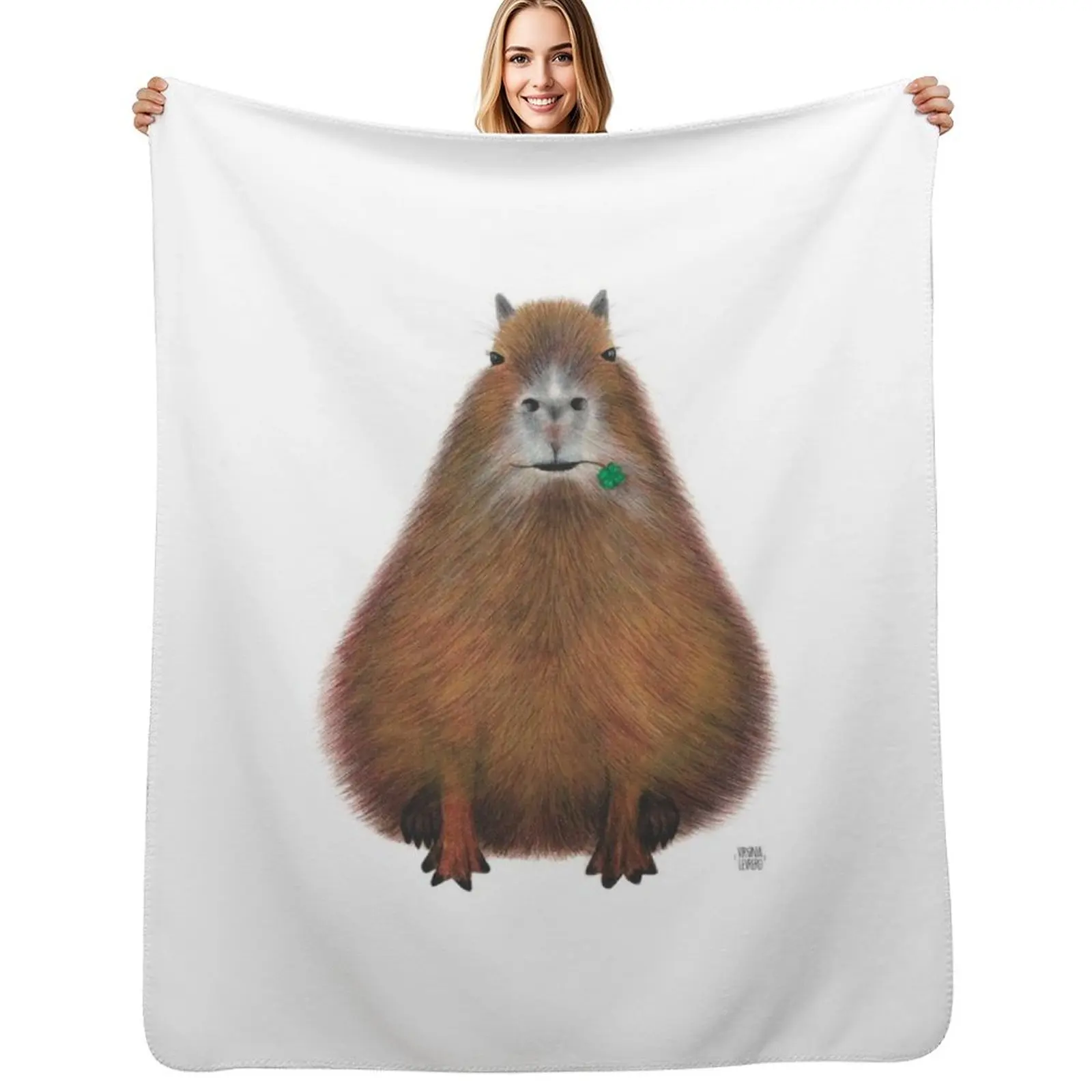 Capybara high quality, hand made illustration Throw Blanket Versatile Cozy Throw Blanket for All Occasions