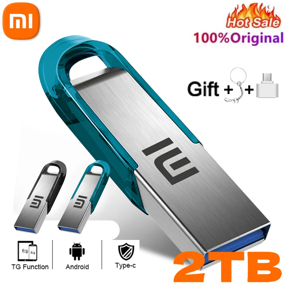 XIAOMI Super Mini Metal 2TB USB3.0 Flash Drive 1TB Tiny Pendrive Memory Stick Storage 128 256 512GB Device Waterproof U Disk New