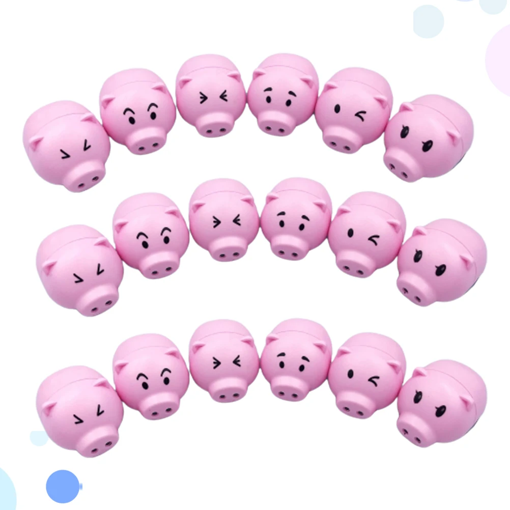 18 pçs mini porco puxar para trás carro brilhante design dos desenhos animados para crianças inércia veículo festa favores presente mão olho coordenação desenvolvimento