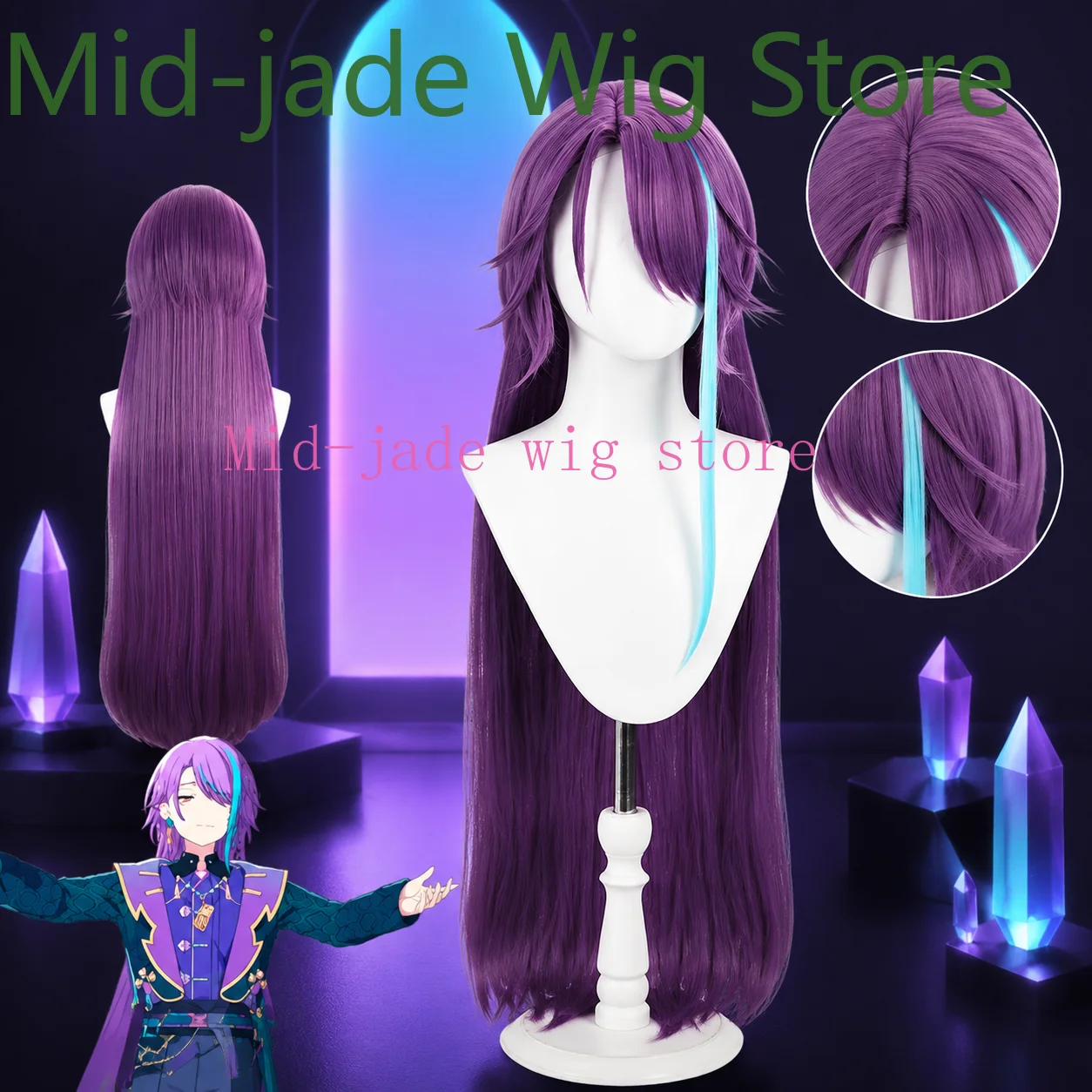 Project Sekai Kamishiro Rui Cosplay Hair Wig Chinese Inspired Stage Look Layered Styling for Music Performance Costume