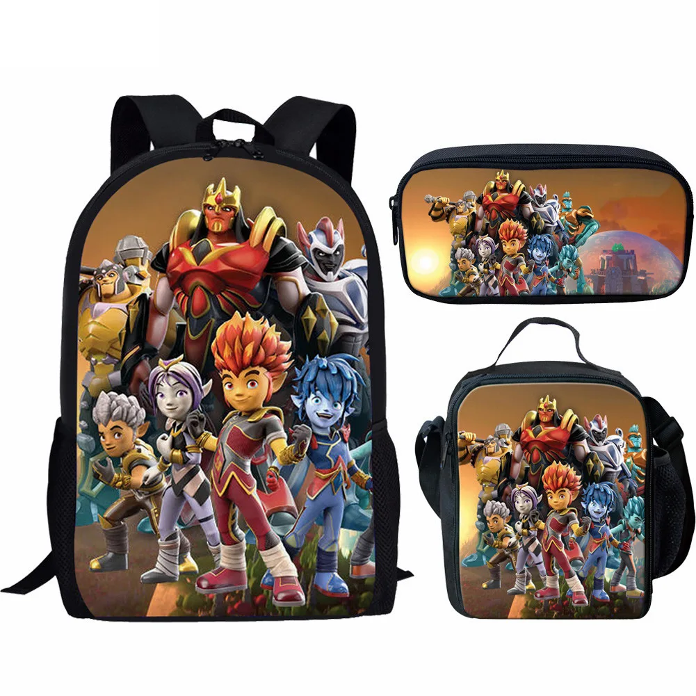 【 School Season 】 Gormiti Anime Cartoon Periphery Backpack Meal Bag Pen Bag Campus 3-Piece Set
