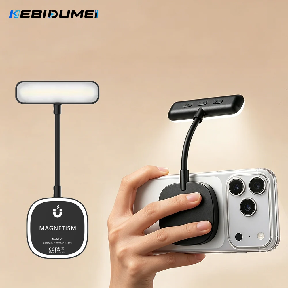 KEBIDUMEI Magnetisches Handy-Selfie-Licht Mini-Füllicht 5-stufig Einstellbare Farbtemperatur für Livestreaming Vlog-Aufnahmen