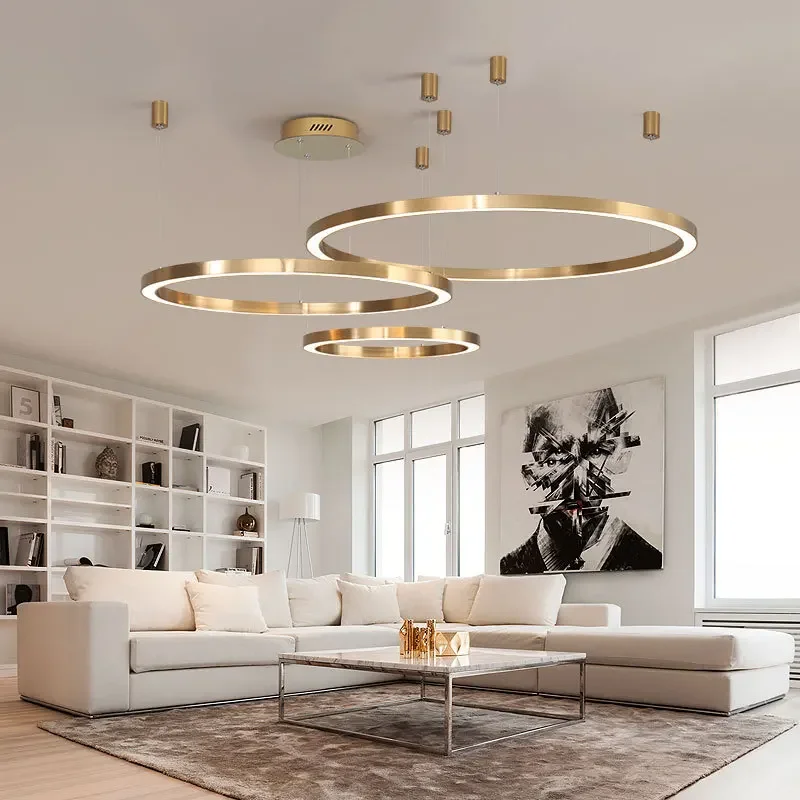 Nordic light luxury living room, duplex floor, dining room, creative personality, modern and simple chandelier