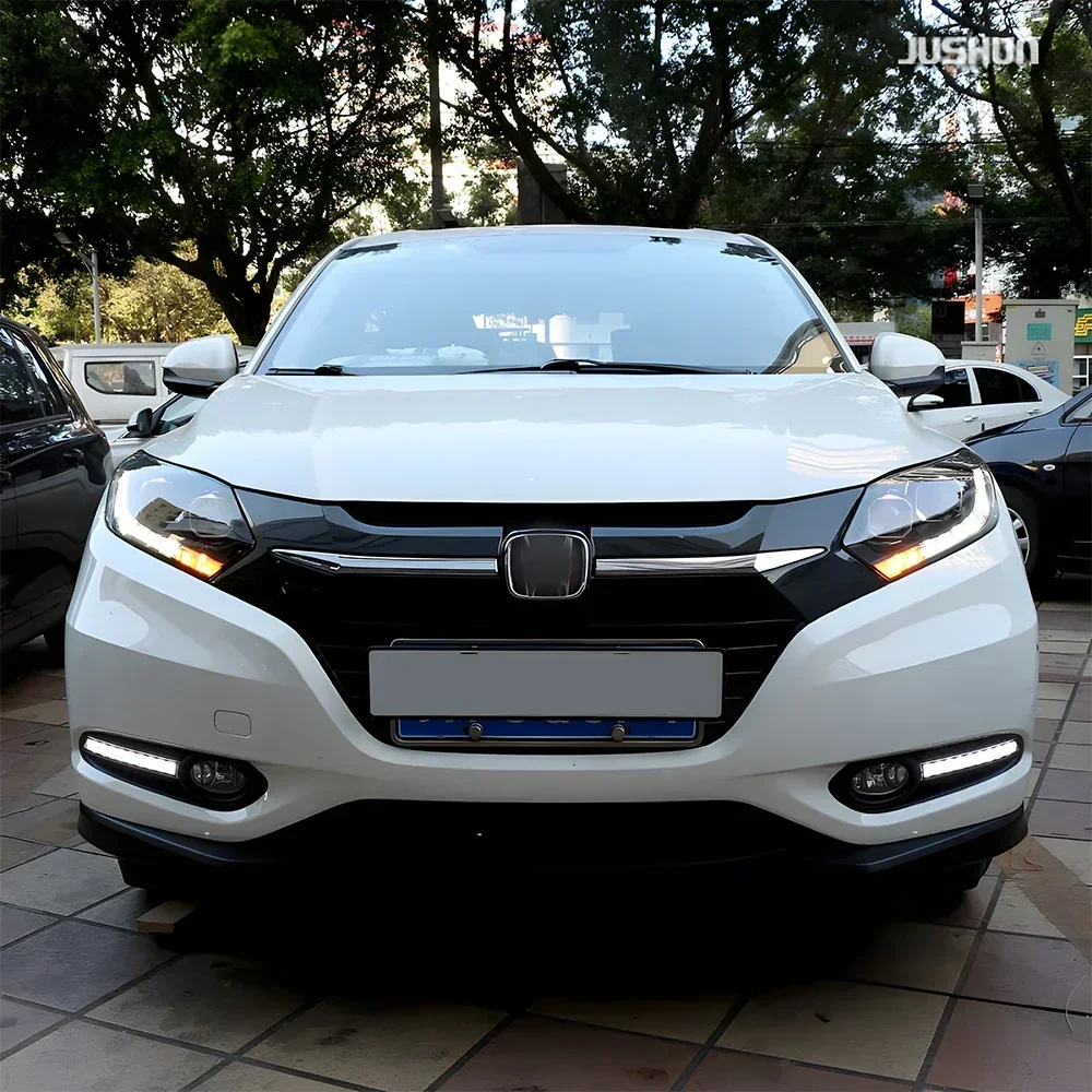 

Для Honda Vezel Hr-V Xr-V 2014-2018 автомобильные передние фонари, обновленный двойной объектив проектора, аксессуары для инструментов, светодиодные автомобильные фары в сборе