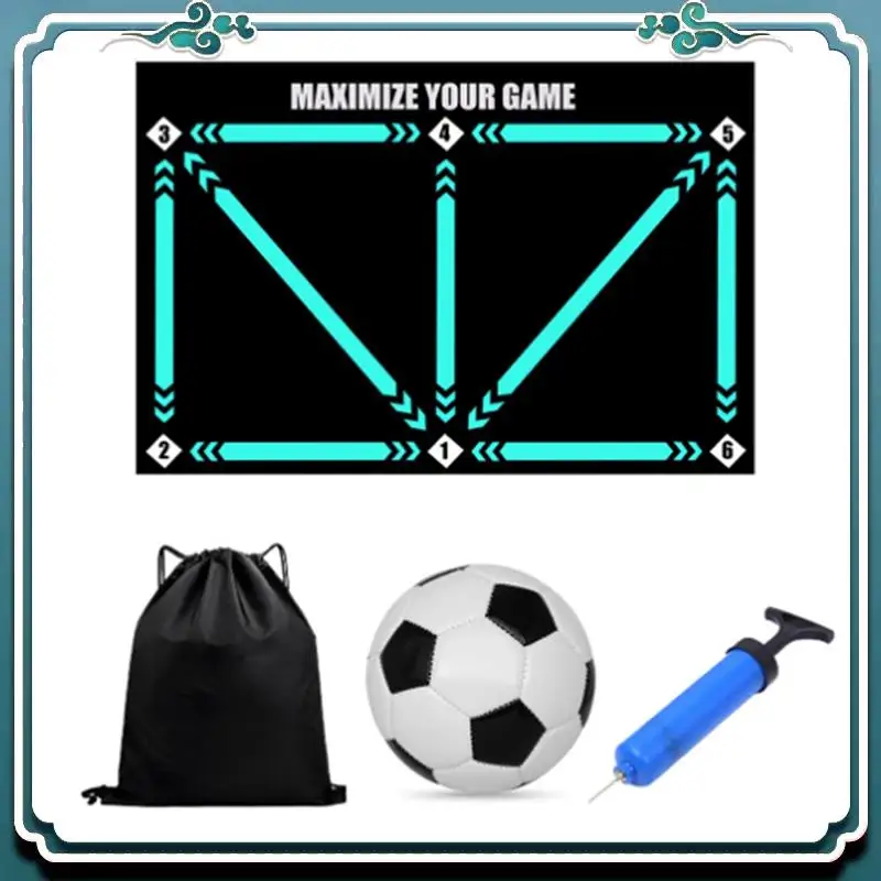 Juego de almohadillas de entrenamiento para el trabajo del pie de fútbol, ayuda para deportes de goteo portátil, estera de fútbol duradera