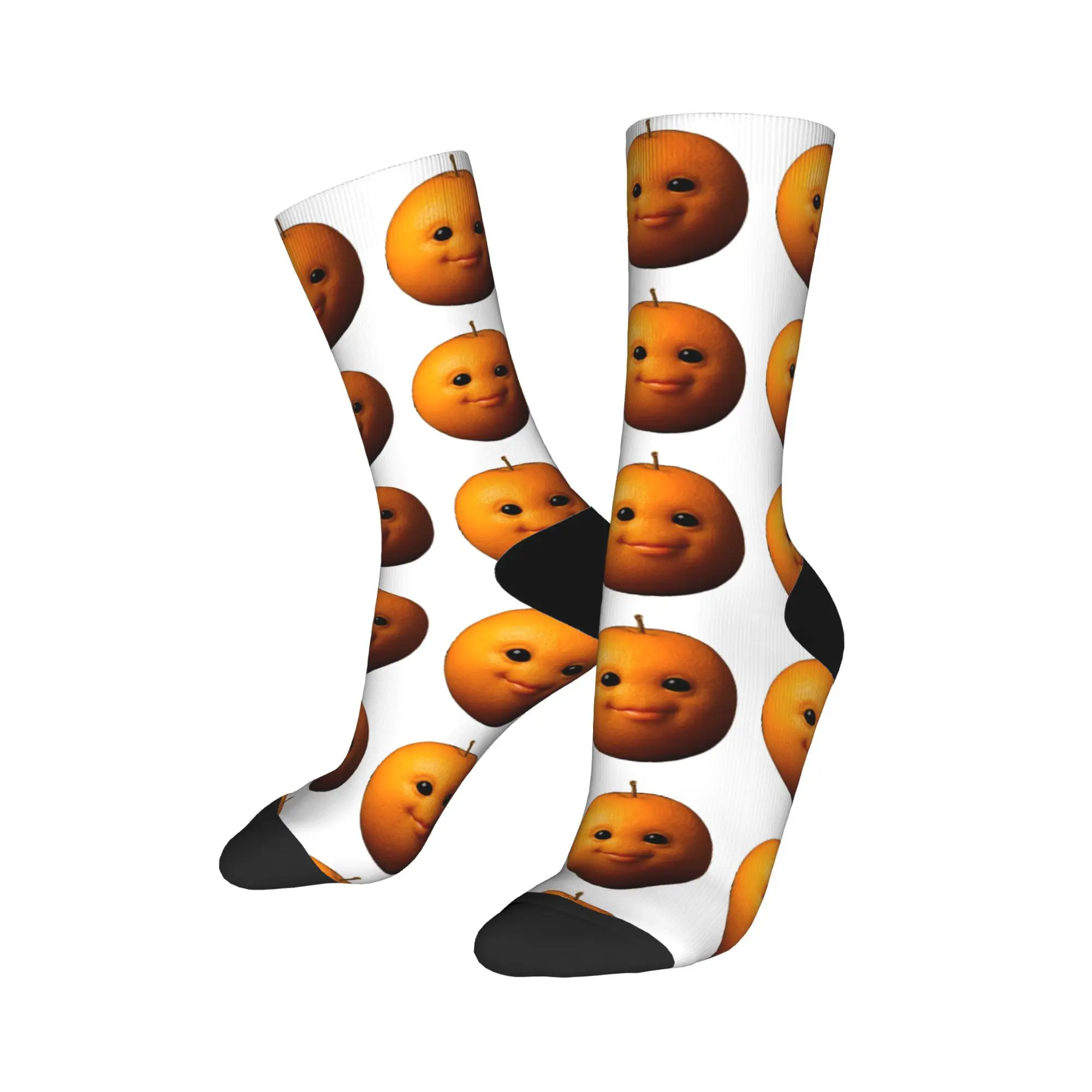 Engraçado bobo ai laranja gen z meme brainrotor humor meias adultos homens meias macias esportes ao ar livre anti skid design meias presente
