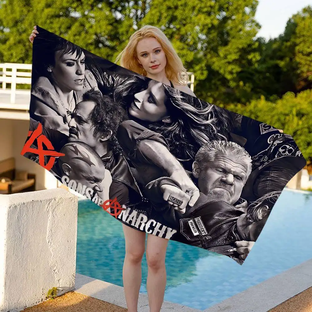 Sons Of Anarchy TV Microfiber Printed Beach Towel Mountain Climbing Yoga Beach Swimming Running Absorbent Soft Towel