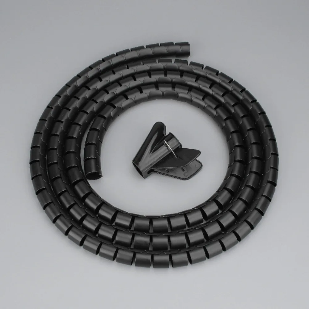 3M 10mm Flexible Spiral Cable Wire Protector Cable Organizer Computer Cord Protective Tube Clip Organizer Management Tools