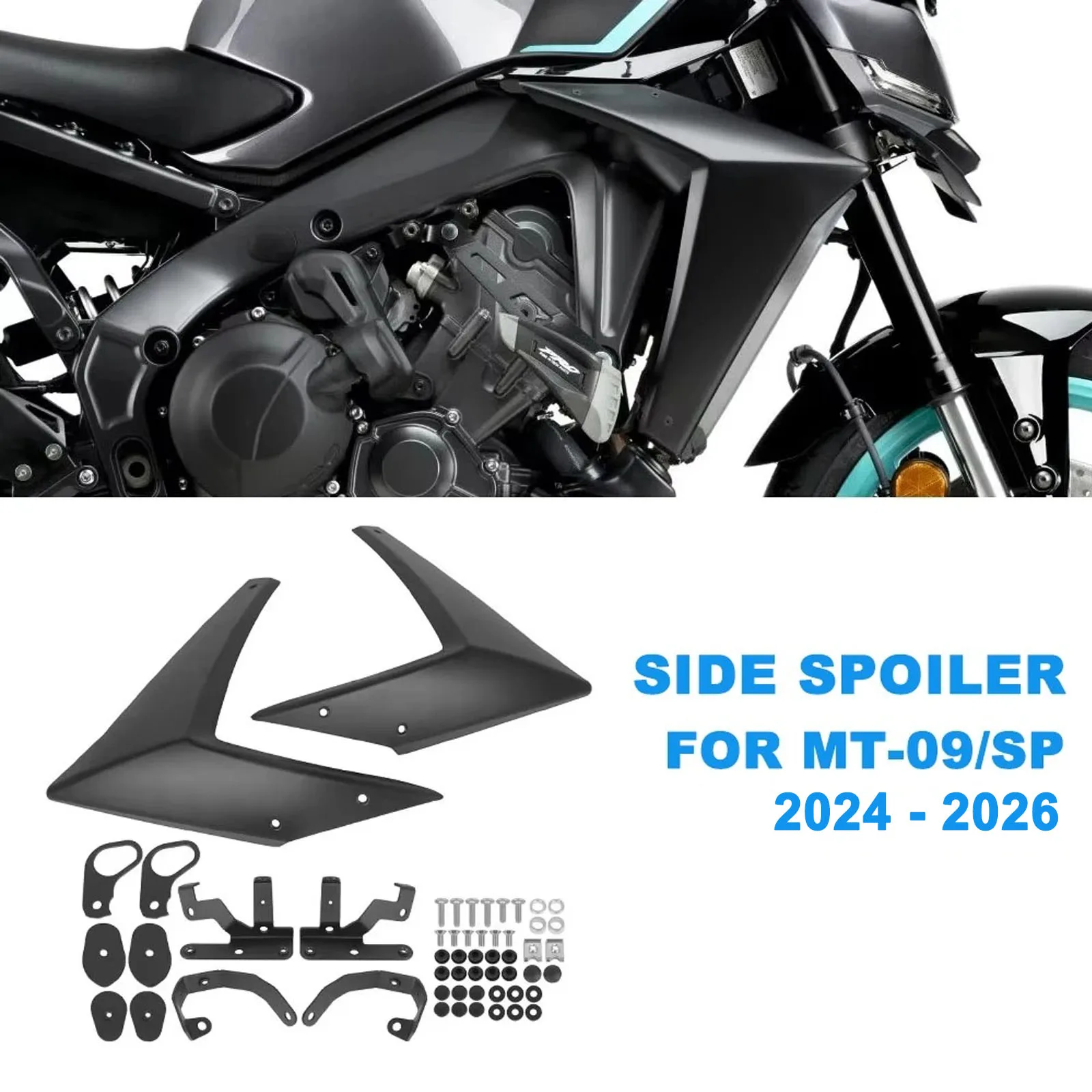 For YAMAHA MT-09 MT09 SP MT 09 Y-AMT 2024-2026 Motorcycle Alerons Laterals Naked Side Spoilers Aerodynamic Wing Deflector
