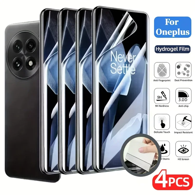 

4Pcs HD Hydrogel Film Full Coverage Screen Protector for OnePlus 13R 12R 11/10/9/8R 10T 9Pro 9RT 5G 8T+5G 7 Pro 6T Anti-Scratch