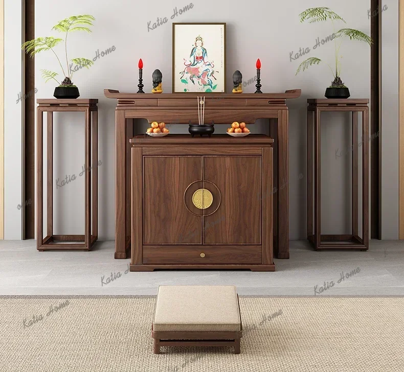 FG   Buddhist Hall Altar Incense Burner Table Home New Chinese Style Altar Light Luxury Prayer Altar Table