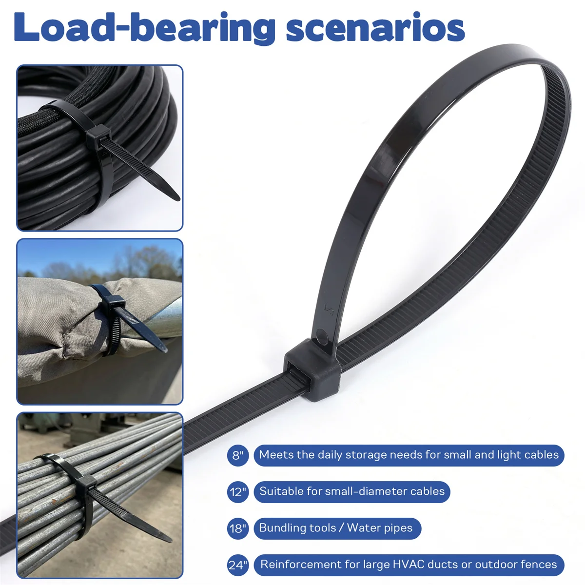 200/800pcs Nylon Cable Zip Ties Adjustable Self-locking Cord Ties Durable Plastic Cable Ties Binding Wrap Straps for Office