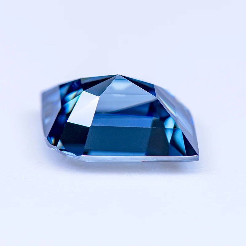 Moissanite Stone Leaf Cut Royal Blue Natural Color Gemstone Lab Grown Diamond for DIY Jewelry Making Materials with GRA Report