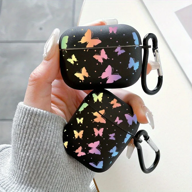 

Colorful Butterflies Case for AirPods Pro 2/Pro Gen TPU Earbuds Case for AirPods 4 2025 3 2 1 Gen Cover with Keychain Accessory