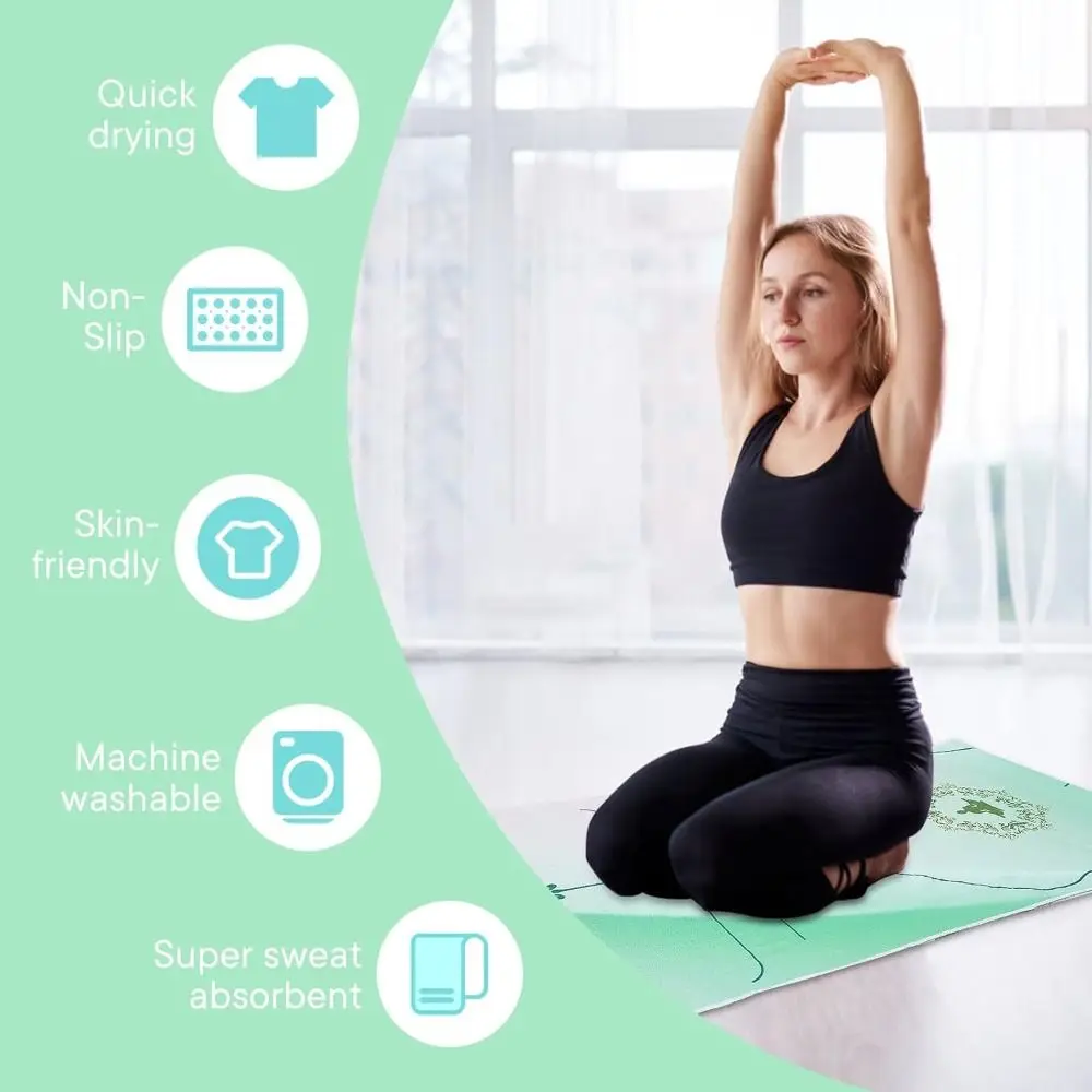 Portable Quick Dry Yoga Towel Non Slip Microfiber Workout Towel Sweat Absorbent Long Rectangle Mat Towel Fitness - view 2