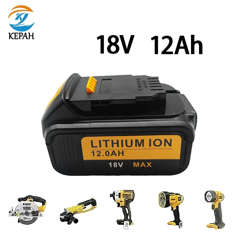 100% original 18v12000mah Dewalt rechargeable battery with LED lithium-ion battery DCB205DCB204-2 20V DCB206