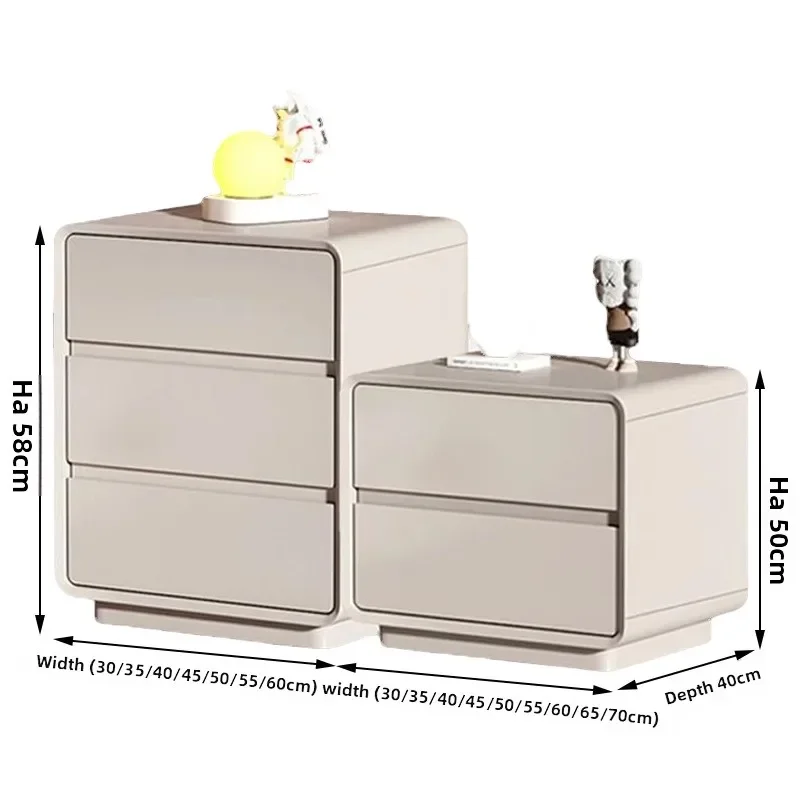 Factory Solid Wood Paint Bedside Table Household Bedroom Small Bedside Storage Cabinet
