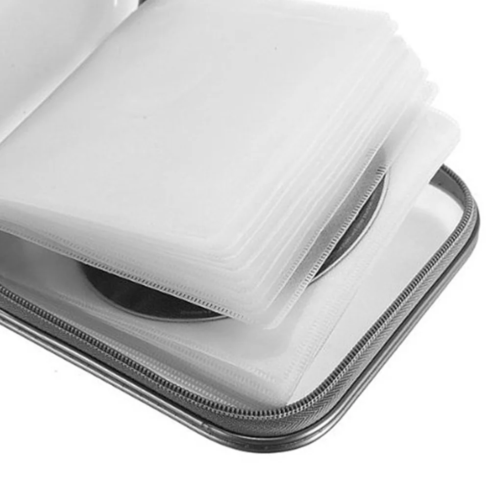 Estuche para Cd, bolsa de almacenamiento portátil roja de 16x16x5Cm para discos de juego Dvd Vcd, cierre de cremallera de plástico de poliéster a prueba de polvo