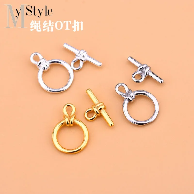 S925 Sterling Silver knot ot buckle connecting buckle Necklace Bracelet buckle hand woven jewelry DIY accessory material