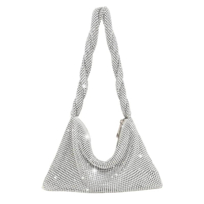 

Women Evening Handbag Fashion Rhinestone Clutch Purse Trend Shoulder Bag Personality Underarm Bag for Party Wedding