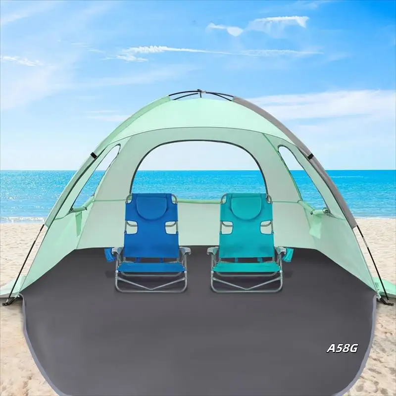 

Beach Tent Sun Shelter With Breathable, Portable Outdoor Camping Tent Shade Canopy For Beach & Camping