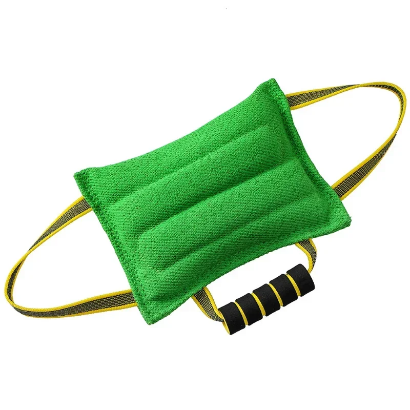 Durable Dog Training Tug Toy Bite Pillow Sponge Handle Protection Cover with 2Rope Handles Large Dog Training Play Chewing Toy