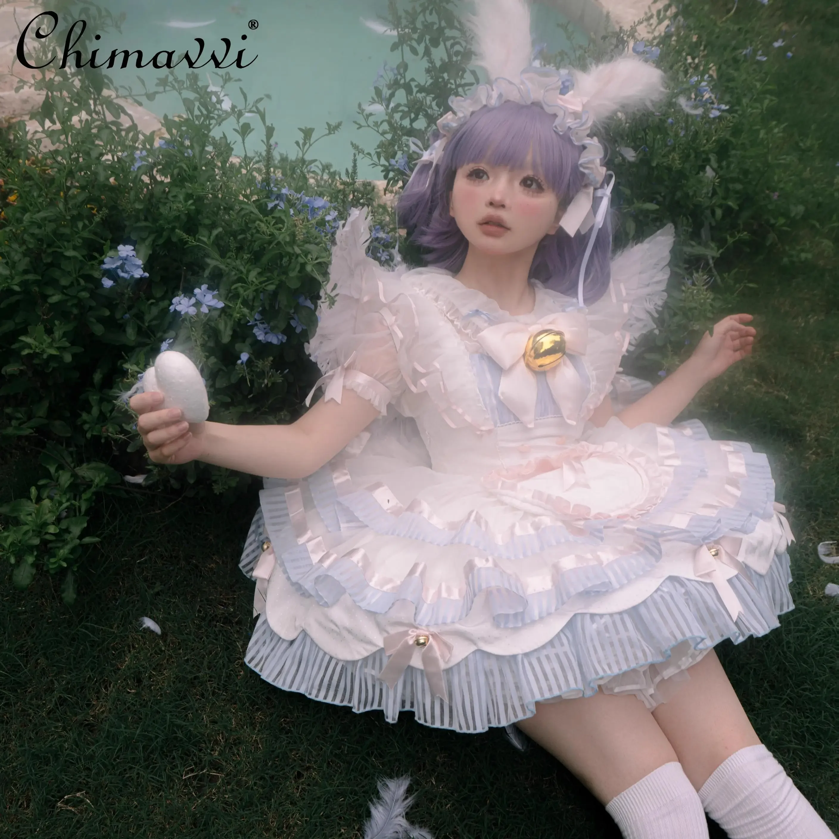 

Soufflé Lolita Sweet High-Waisted Dress Ballet-Style Maid Costume Doll-Like Birthday Party/Adult Ceremony Cake Dress