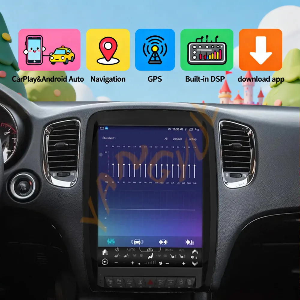 Android Auto HD Touch Screen Car Radio For Dodge Durango 2011-2020 Wireless Carplay Stereo Multimedia Player GPS Navigation