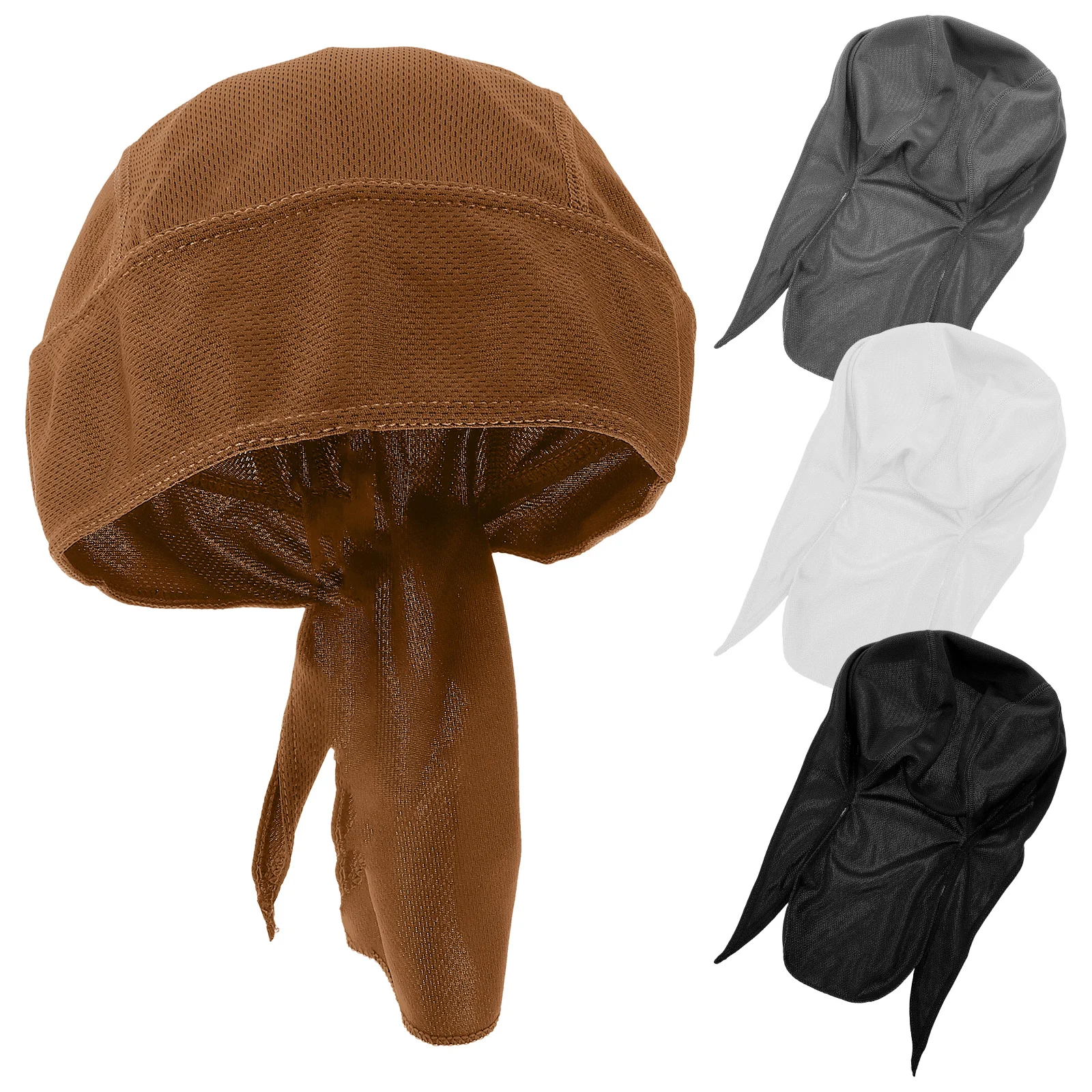 4Pcs Breathable Sweat Wicking Cycling Pirate Hat Outdoor Lightweight Skull Cap Running Summer Head Wrap Pirate