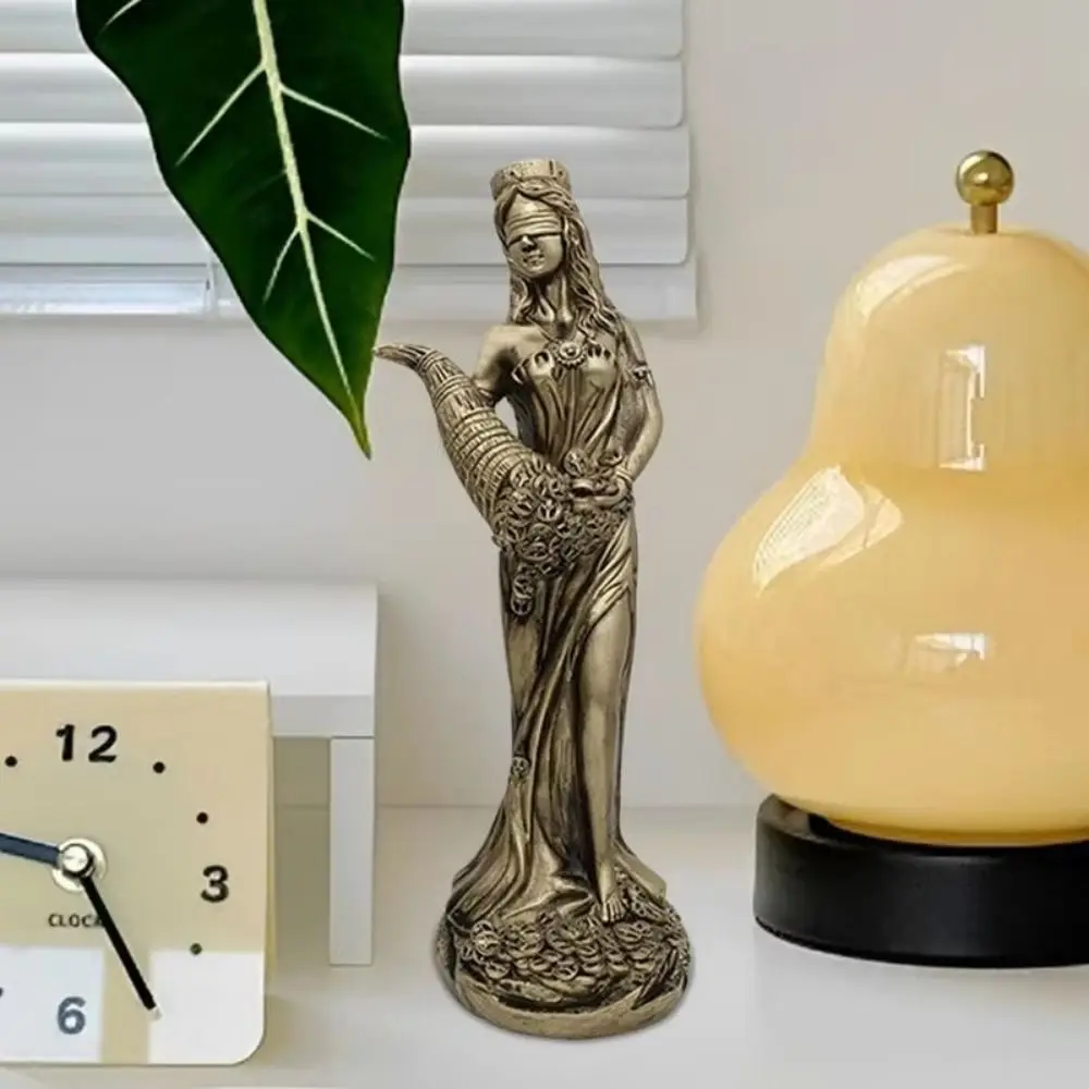 

Hand-carved Wealth Goddess Statue Resin Craft Retro Greek Goddess Ornament Creative Exquisite Lucky Wealth Statue Home Decor