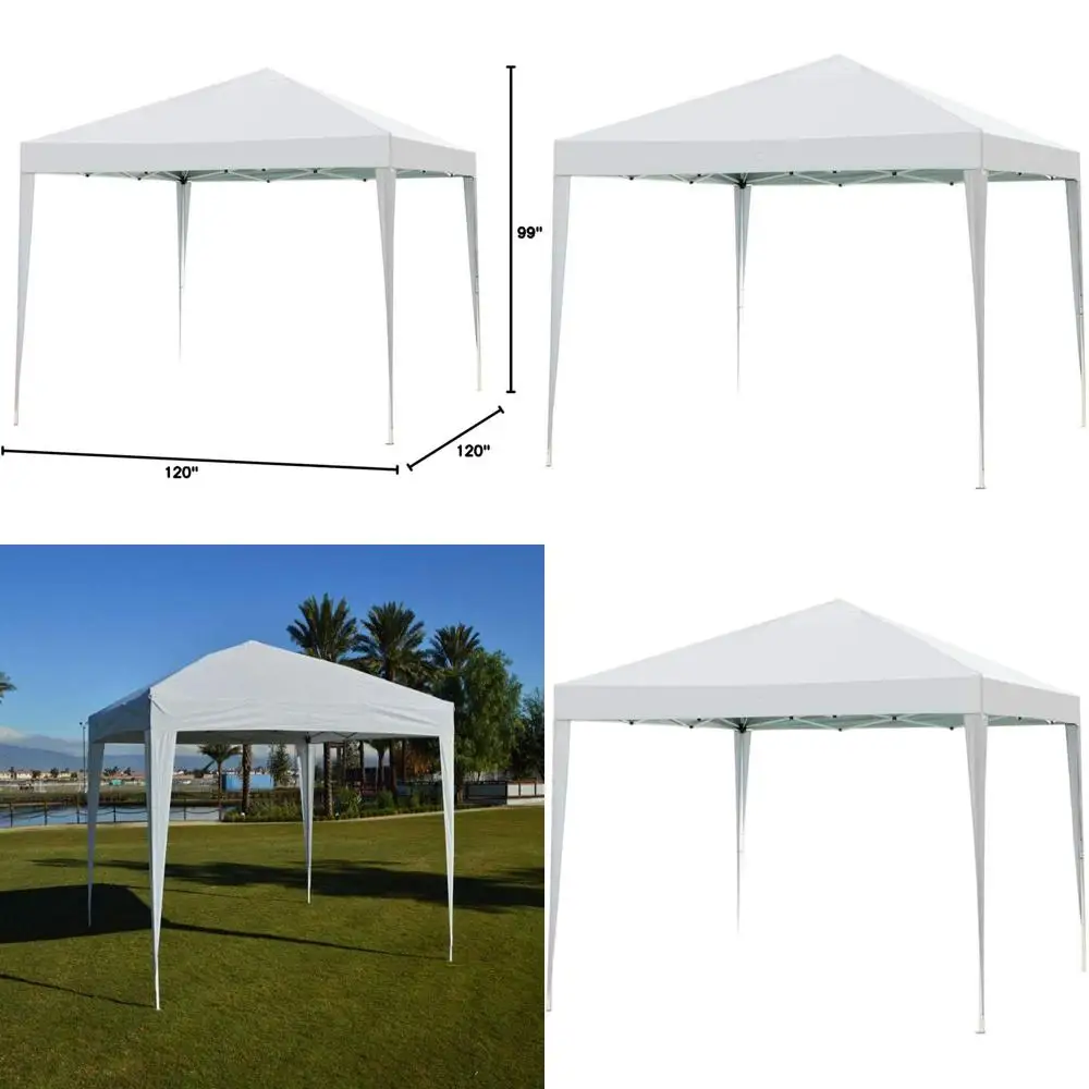 

10' x 10' White Canopy Tent with Decorative Legs