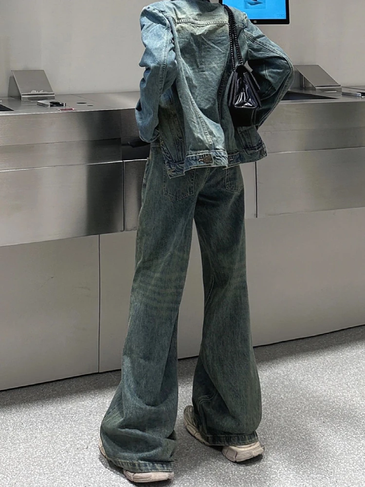 2025 Autumn Winter Women's Flared Denim Pants Y2k Low Rise Jeans Trumpet Pants Korean Bell Bottom 2000s Stacked Jeans New In