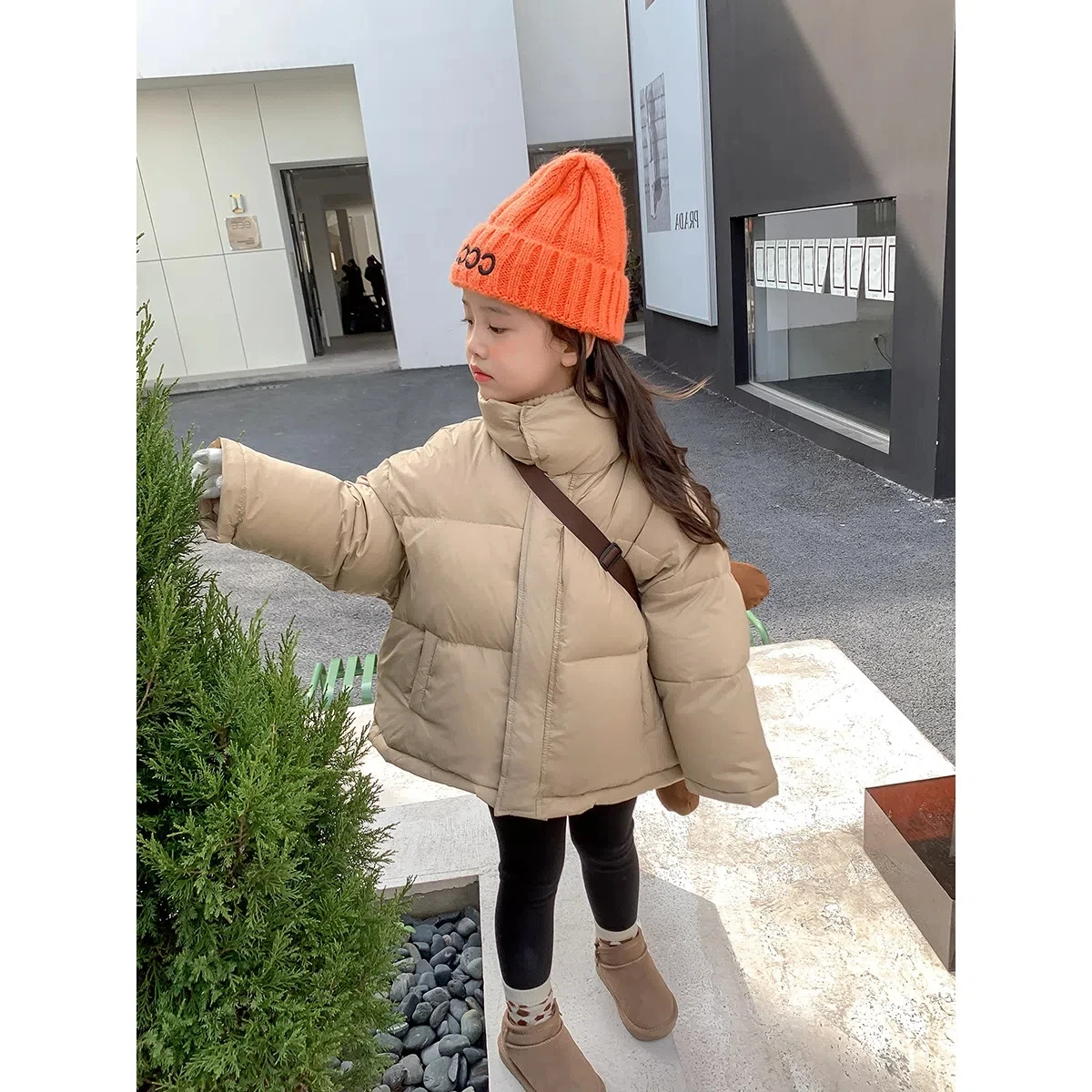 Girls and Toddlers\' Winter Down Cotton Puffer Jackets, Toddler Girls Winter Coats Kids Stand Collar Thick Girls Outwear Overcoat