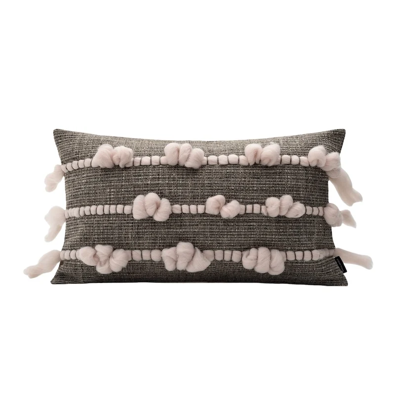 Green Knots Pillows Ivory Cushion Case Modern Decorative Pillow Cover For Sofa Living Room Office Home Decorations