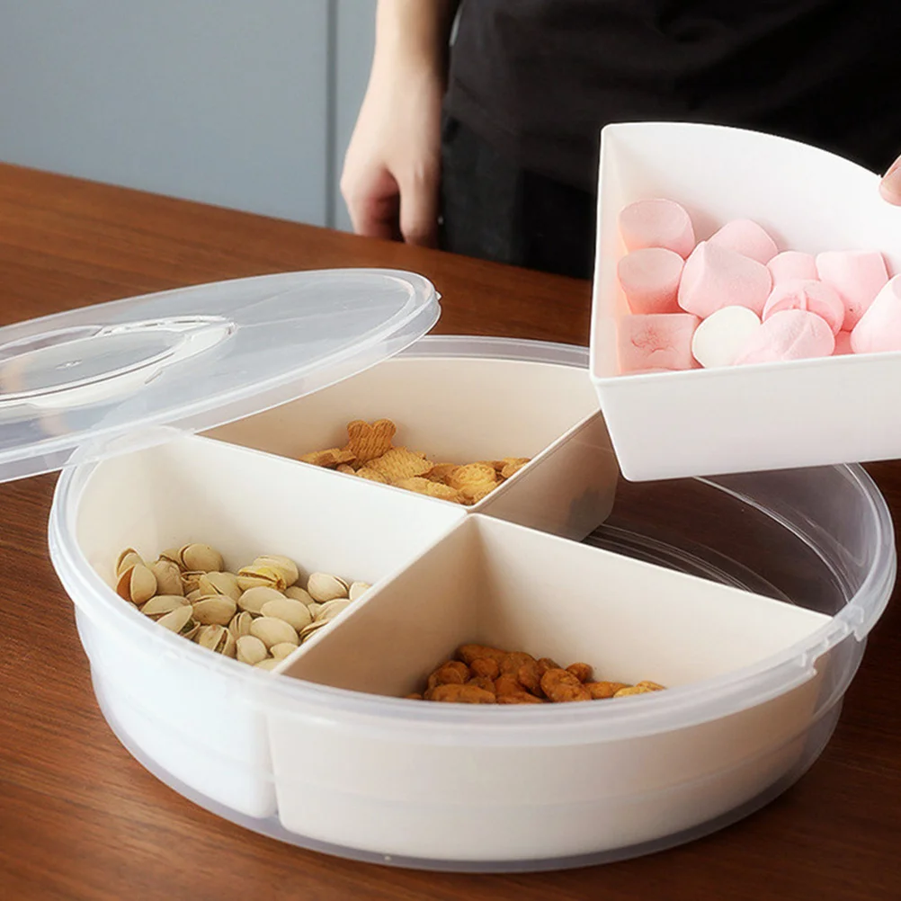 

1pc Snack Serving Plate Premium Multi-Grid Dried Fruit Tray For Party Home Office Camping Picnic Plastic Food Storage Tray