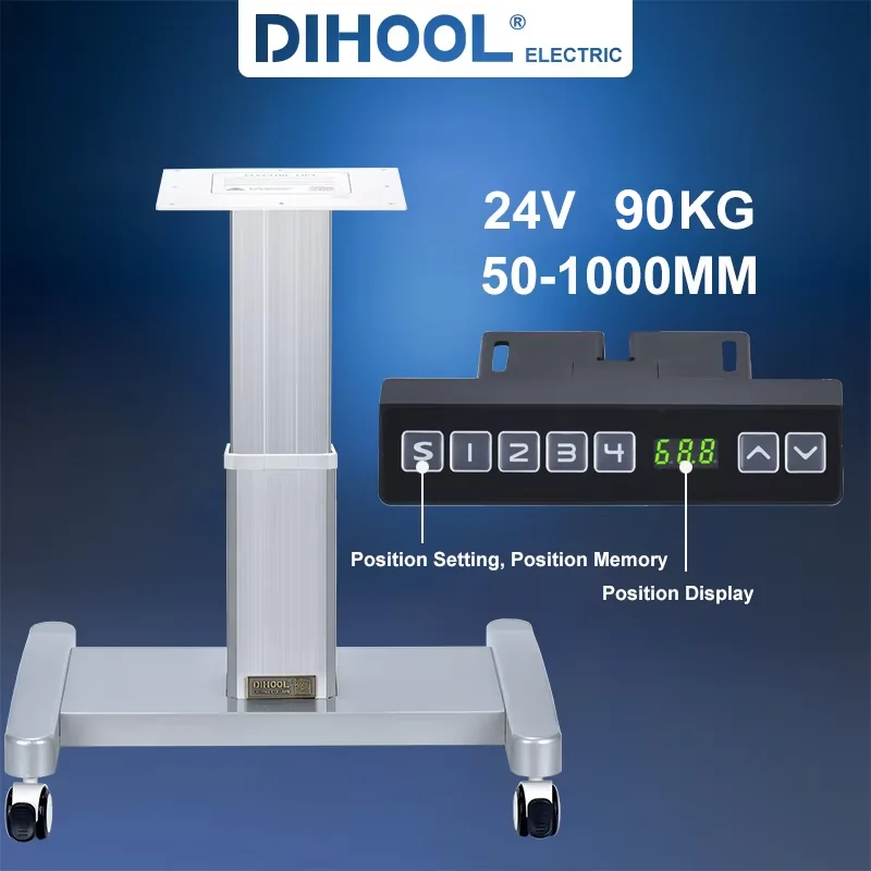Movable Electric Lifting Column 250Kg Lift With Wheels Standing Desk Height Adjustable DC24V DC Motor Hall Wifi Controller