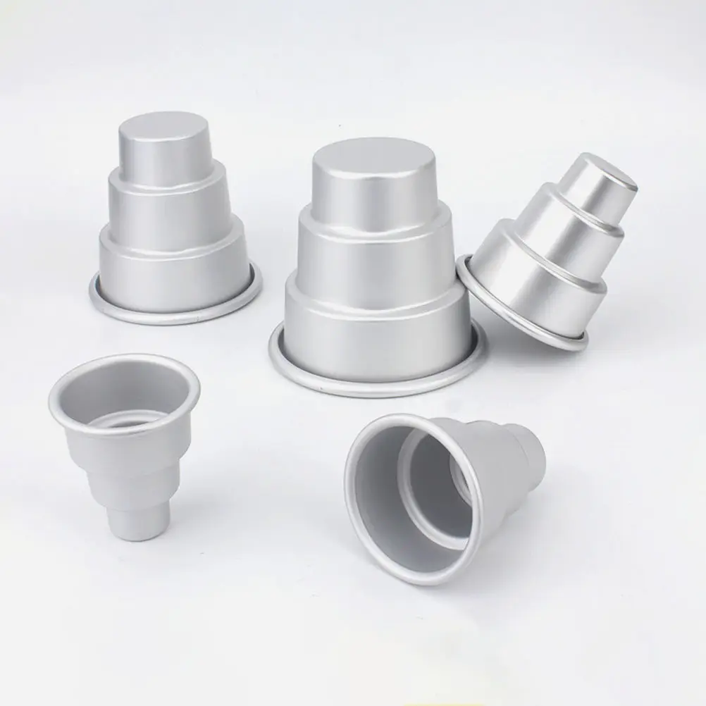 4pcs Mini Cake Baking Molds Aluminum Alloy Cupcake Molds for Desserts Chocolate Pudding Jelly Making