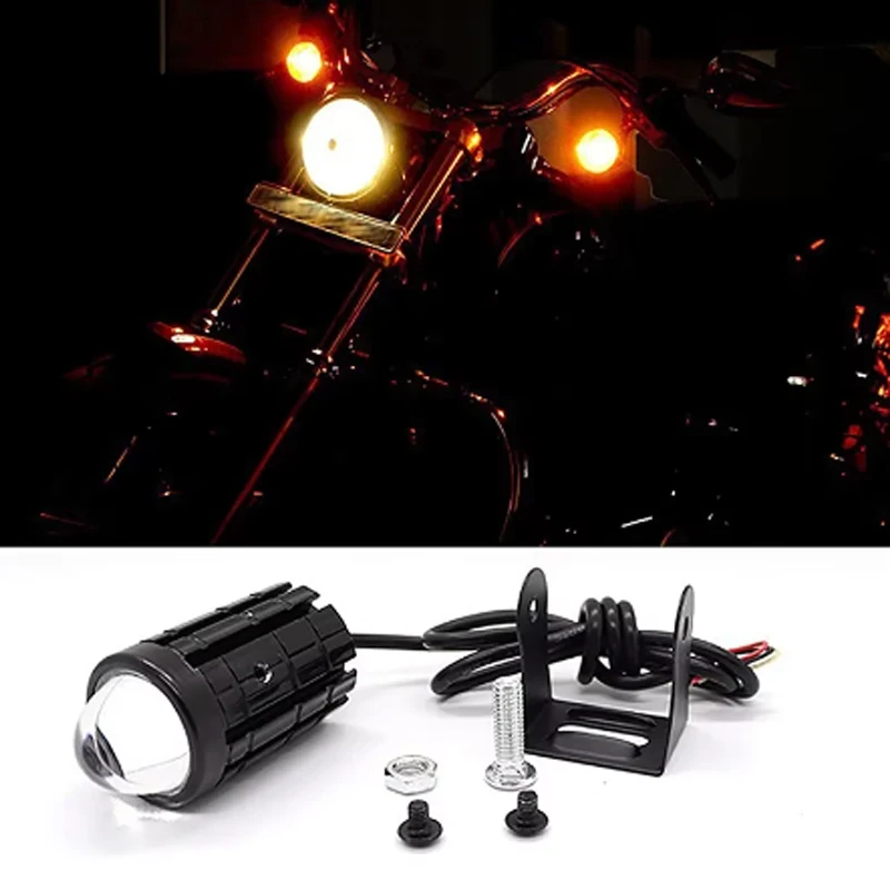 

Motorcycle LED Mini Driving Light Dual Color Headlight Auxiliary Spotlight work lamp Fog Light Motorcycle Accessories light 10W