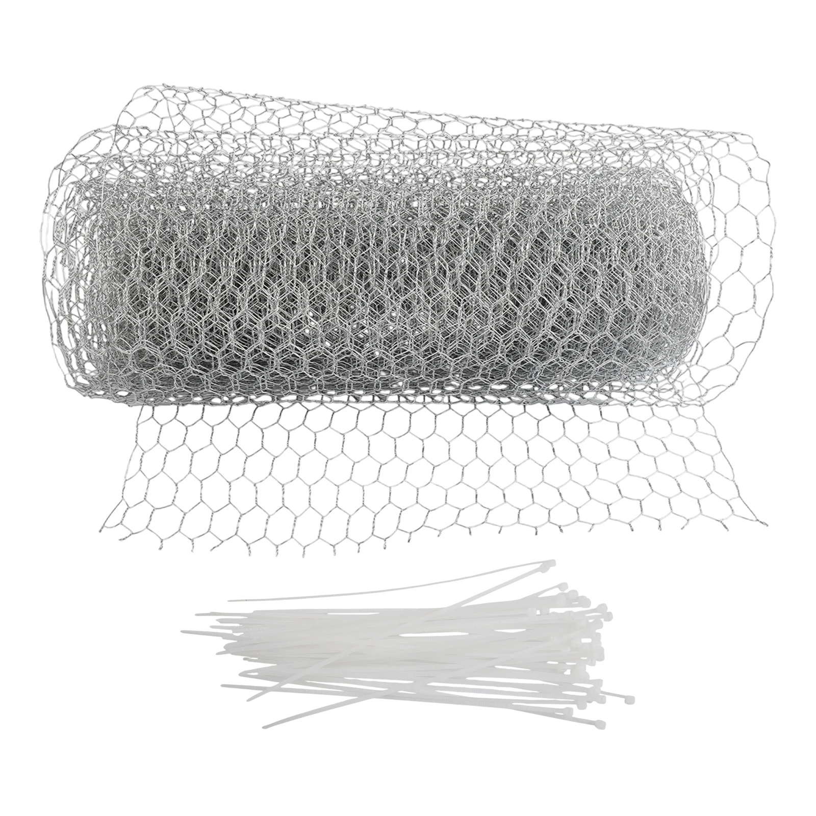 13 7 In x 32 8 FT Galvanized Wire Mesh for Poultry and For Garden Enclosures Comes with 50 Ties for Quick Installation