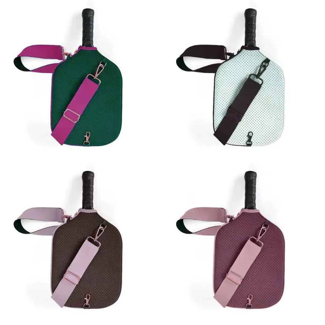 

9.4x12.2in Neoprene Pickleball Racket Cover Waterproof Pickleball Paddle Protection Tennis Storage Bag With Strap Shoulder Bag