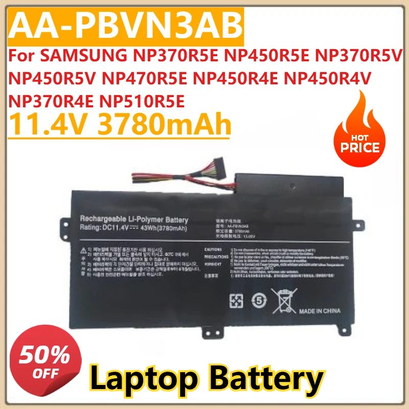 New AA-PBVN3AB Laptop Battery For SAMSUNG NP370R5E NP450R5E NP370R5V NP450R5V NP470R5E NP450R4E NP450R4V NP370R4E NP510R5E