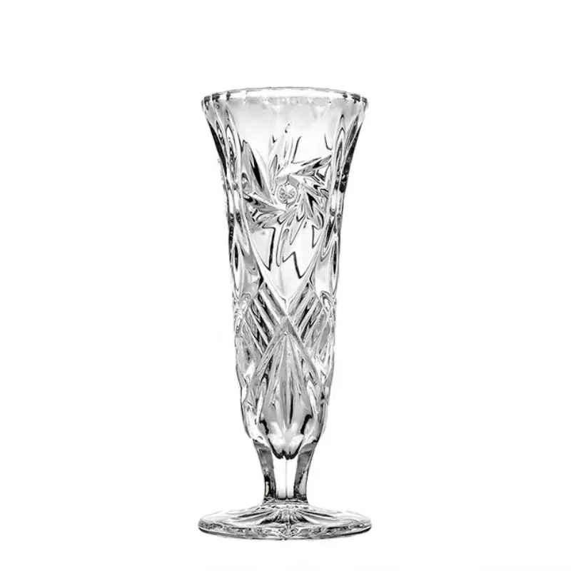Crystal glass bedside table small single vase household retro ornament