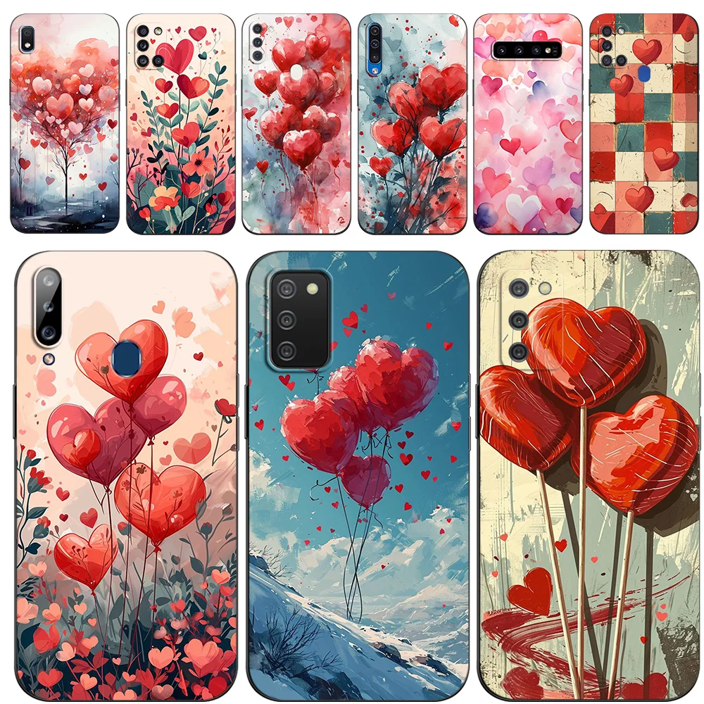 Black tpu Case For Samsung galaxy J2 J4 J6 J8 core plus 2018 Valentine’s Day heart