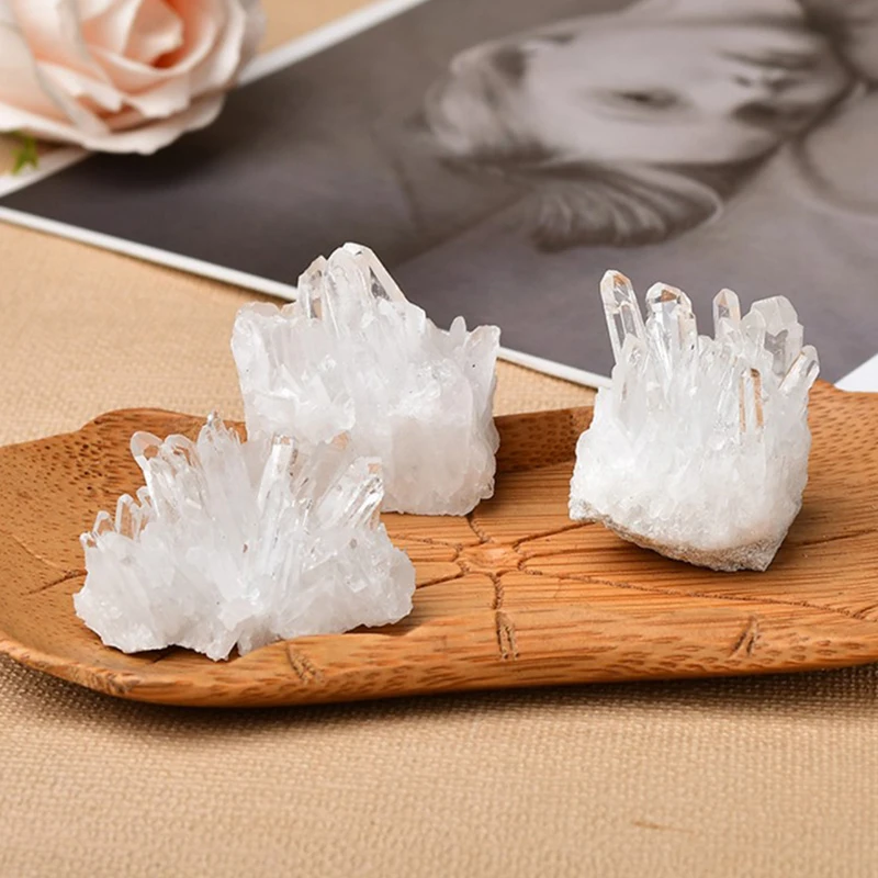 Fotografia 3: Cristal De Quartzo Claro Natural Para Decoração De Casa, Cluster Branco, Pedra Preciosa De Cura, Espécime Reiki, Presentes Minerais