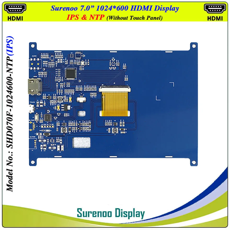 7" 7.0 inch 1024*600 HDMI-Compatible TFT LCD Module Display Monitor Screen Touch Panel for RaspBerry Pi